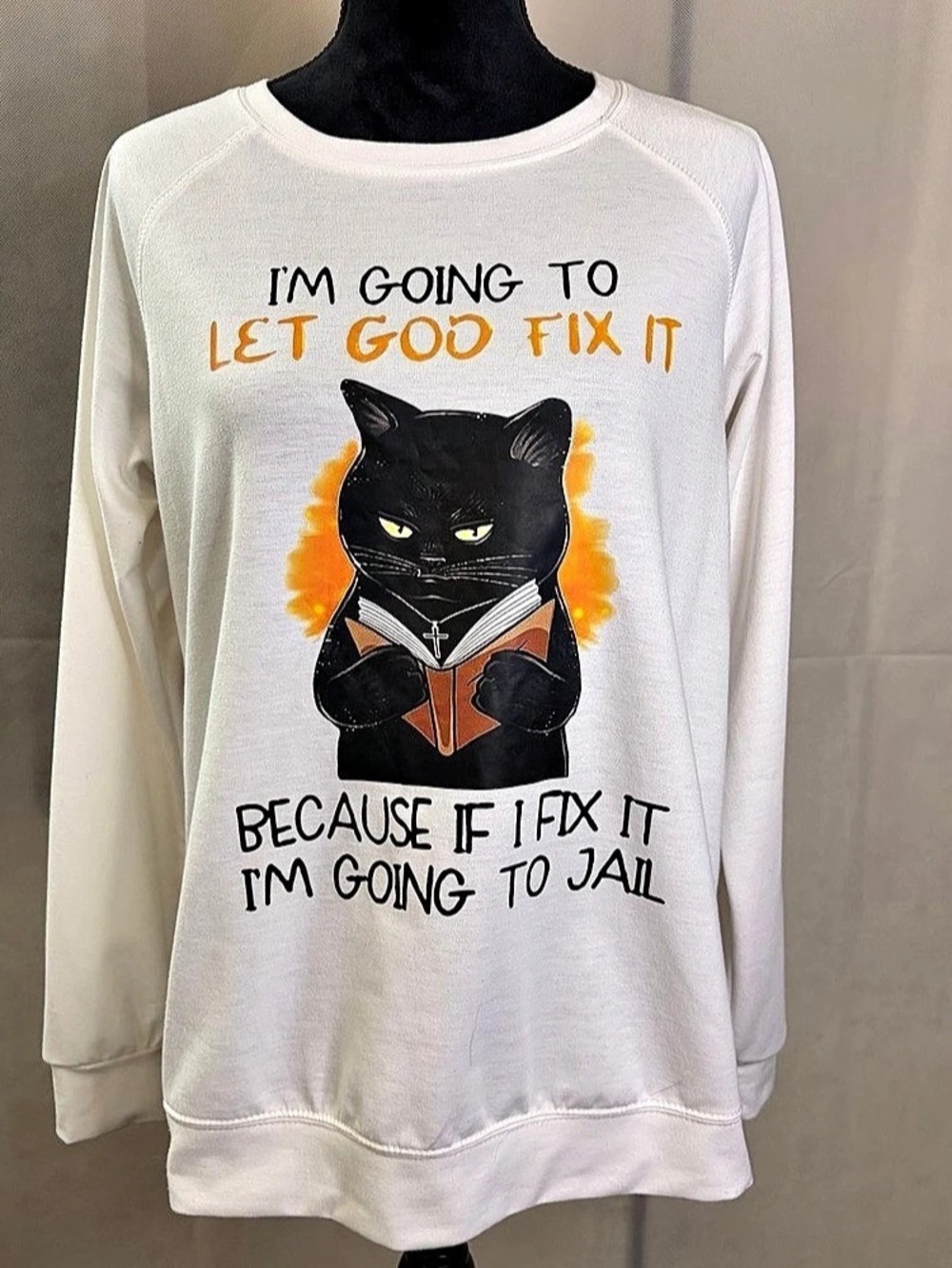 Lilicloth Cat Graphic Crewneck Long Sleeve T-Shirt